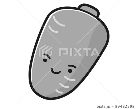 にんじんのキャラクターのイラスト 白黒 のイラスト素材 4598