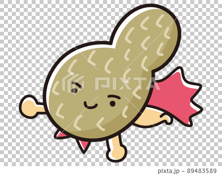 落花生のヒーローキャラクターのイラスト 89483589