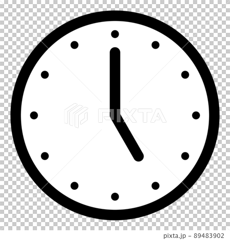 5時ちょうどを示すシンプルな時計の文字盤 5時ちょうどを示すシンプルな時計の文字盤 89483902