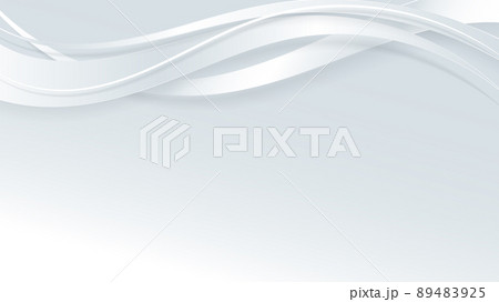 Abstract 3D white ribbon wave curved lines on gray background 89483925