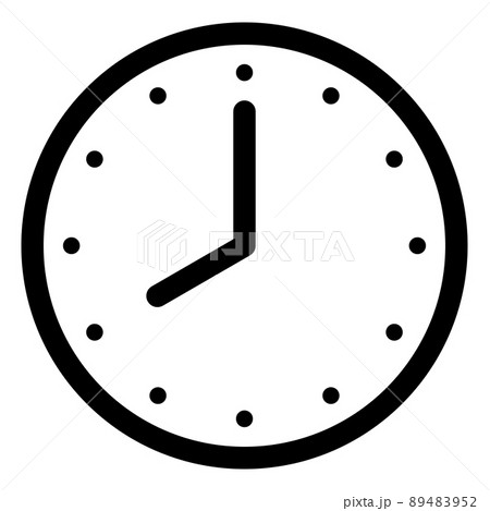 8時ちょうどを示すシンプルな時計の文字盤のイラスト素材 [89483952