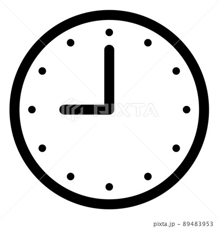 9時ちょうどを示すシンプルな時計の文字盤 89483953