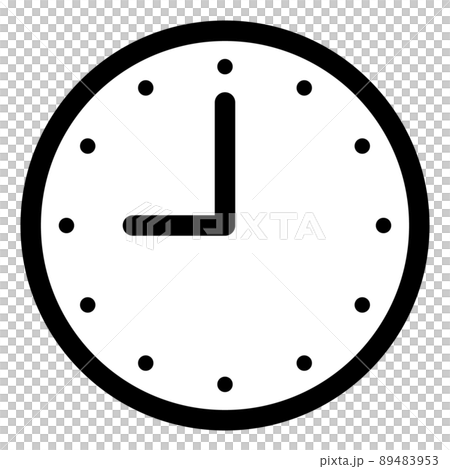 9時ちょうどを示すシンプルな時計の文字盤 89483953