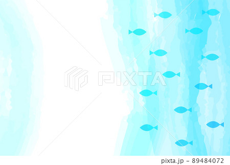 魚 夏 海 海底 川 水面 涼しい 水族館 水彩 シルエット RGBカラー 89484072