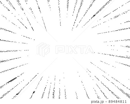 Comic book explosion effect on transparent background. High speed mockup with black pop art rays. Vintage anime book speed lines frame. Vector illustration 89484811