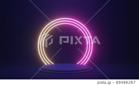 empty podium with neon pink light, 3d render empty podium with neon pink light, 3d render 89486267