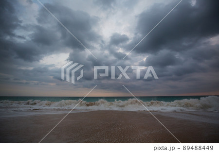 Storm on ocean 89488449
