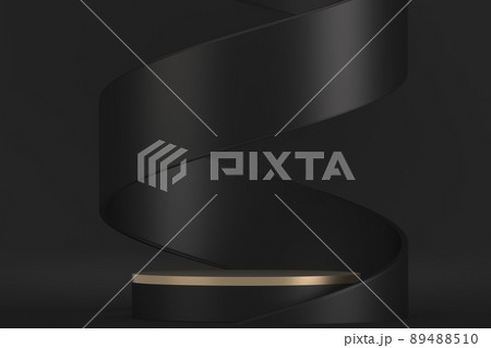 black stage podium for products decoration suitable .3D rendering 89488510