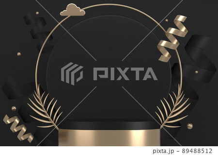 black stage podium for products decoration suitable .3D rendering black stage podium for products decoration suitable .3D rendering 89488512