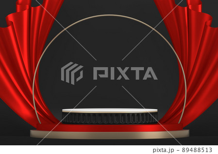 black stage podium for products decoration suitable .3D rendering 89488513
