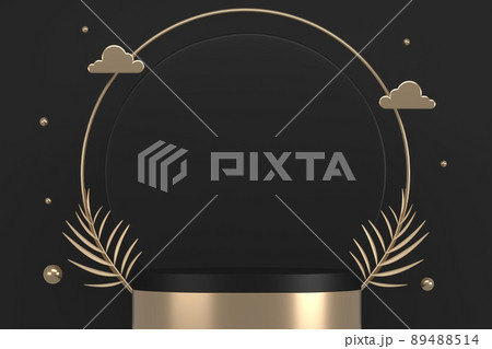 black stage podium for products decoration suitable .3D rendering 89488514