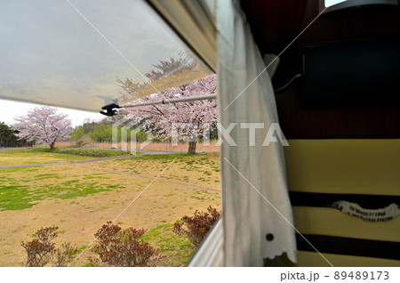 春を逃すな！　雨の中キャンピングカーでお花見 89489173