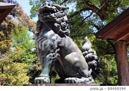 うきは市　若宮八幡宮　金銅製狛犬 89489394