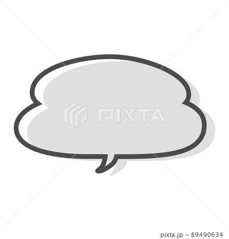シンプルでおしゃれなゆるい曲線のふきだしベクターイラストのイラスト素材