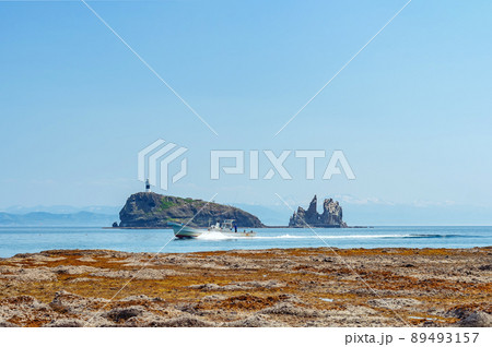 【青森県下北半島脇野沢鯛島】下北ジオパーク内にある鯛に似た無人島は鯛島と呼ばれている 89493157