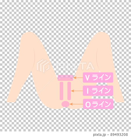 VIO 脫毛。脆弱區域脫髮部位的圖示。 89493208