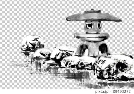 水墨画技法で描いた松の枝 水墨画技法で描いた松の枝 89493272