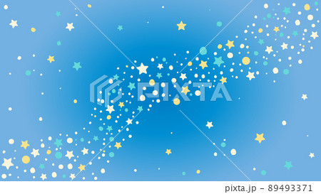 七夕などに使える星空の背景イラスト　アスペクト比16：9 89493371