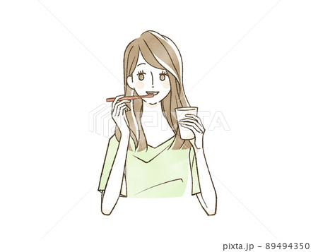 歯を磨いている女性 歯を磨いている女性 89494350