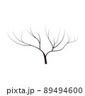 bald handdraw tree vector illustration element for game design. winter tree without crown. dead tree 89494600