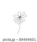 outline one line spring flower doodle handdrawn 89494601