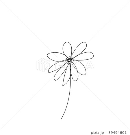 outline one line spring flower doodle handdrawn 89494601