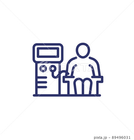 dialysis, hemodialysis machine line icon 89496031
