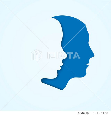 Man and woman face silhouettes 89496128