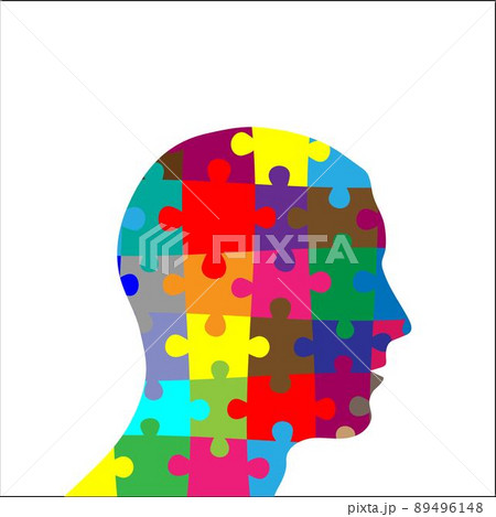 Color puzzle man head background 89496148