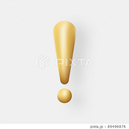 Gold exclamation 3d marks. Warning symbols for caution Gold exclamation 3d marks. Warning symbols for caution 89496876