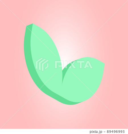 Graphic Simple Leaves concept. Three-dimensional isolated Green Plant Graphic Simple Leaves concept. Three-dimensional isolated Green Plant 89496993