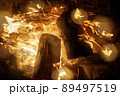 キャンプ素材　焚き火の火 89497519
