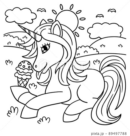 children eating ice cream coloring pages