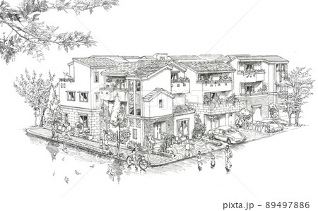 洋風住宅の街角 洋風住宅の街角 89497886