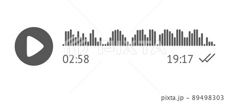 Recording of audio message template. UI element of audio record for smartphones. Vector illustration Recording of audio message template. UI element of audio record for smartphones. Vector illustration 89498303