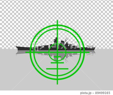 針對戰爭中一艘軍艦的瞄準插圖 89499165