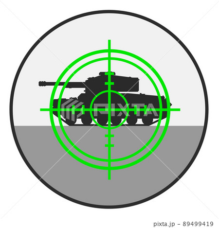 戦争で戦車に照準を合わせるイラスト 戦争で戦車に照準を合わせるイラスト 89499419