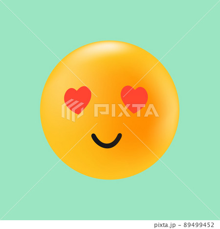 Smiling Face with Heart-Shaped Eyes. Emotion Icon in Love. Positive Reaction in Social Media Smiling Face with Heart-Shaped Eyes. Emotion Icon in Love. Positive Reaction in Social Media 89499452