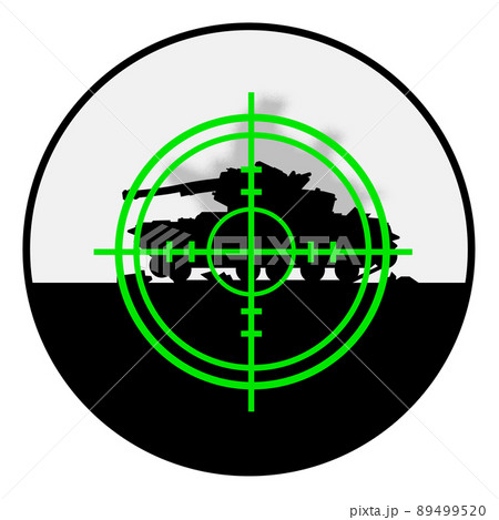 戦争で戦車に照準を合わせるイラスト 89499520