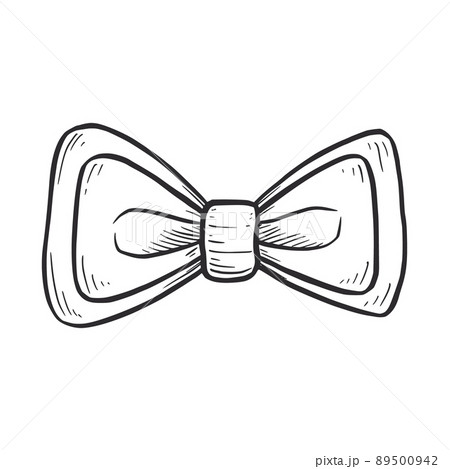 Tie bow doodle sketch. Hand drawn Tie bow doodle sketch. Hand drawn 89500942