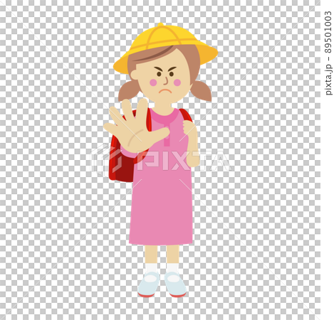 拒否する子供のイラストイメージ 拒否する子供のイラストイメージ 89501003