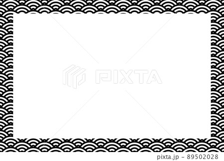 青海波(せいがいは)柄のフレーム壁紙イメージ 青海波(せいがいは)柄のフレーム壁紙イメージ 89502028