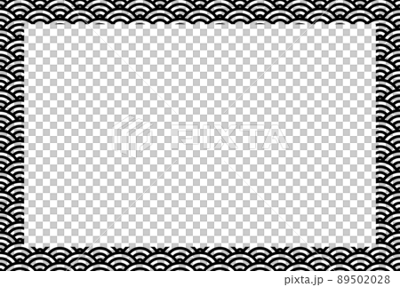 青海波(せいがいは)柄のフレーム壁紙イメージ 青海波(せいがいは)柄のフレーム壁紙イメージ 89502028