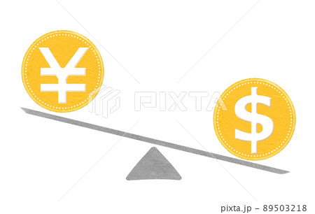 円高とドル安のイラスト 89503218
