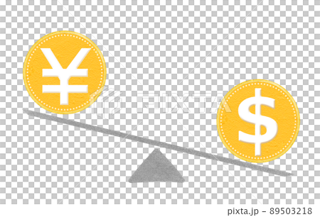 円高とドル安のイラスト 89503218