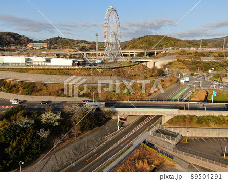 淡路島の淡路SA付近の空撮 89504291
