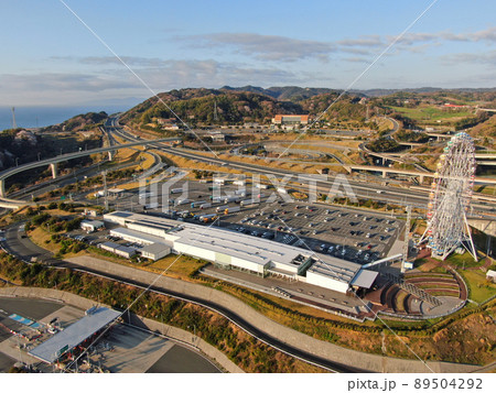 淡路島の淡路SA付近の空撮 89504292
