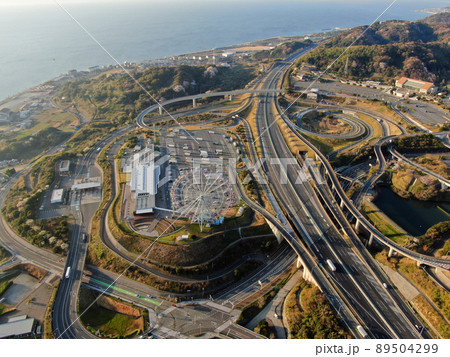淡路島の淡路SA付近の上空から 89504299