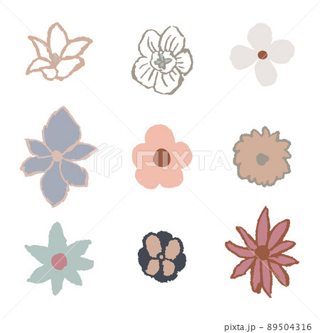 花 手書き風 シンプル イラストのイラスト素材
