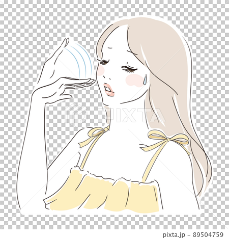 ロングヘアの可愛い女性 のぼせ ロングヘアの可愛い女性 のぼせ 89504759